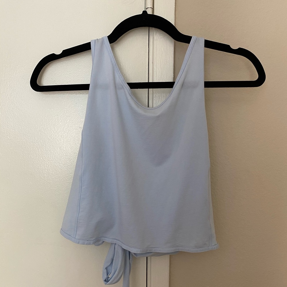 light blue lululemon tie back tank